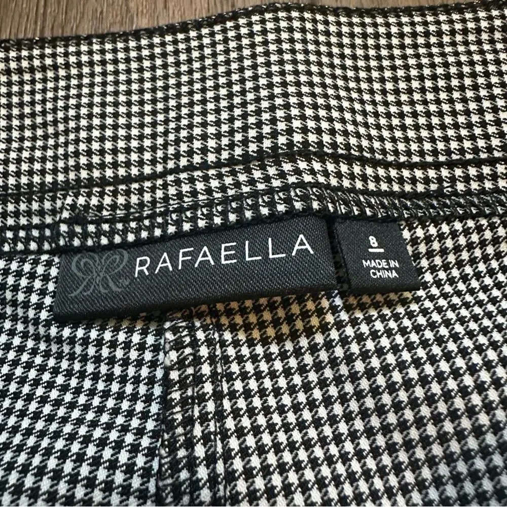 NEW!! Rafaella Women’s Black‎ White Houndstooth Stretch Capri Pants, Size 8